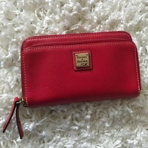 Dooney & Burke Double Zip Wallet- Red